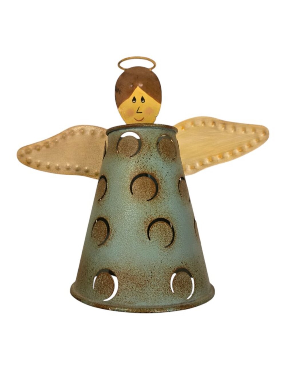 Tin Angel Candleholder Luminary Home Decor Collectible Tealight Candle Holder